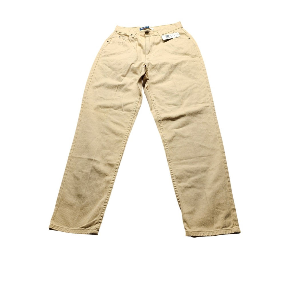 Liz Claiborne Lizwear Jeans Classic Fit Women 8 Petite Tan Khaki Denim Tapered